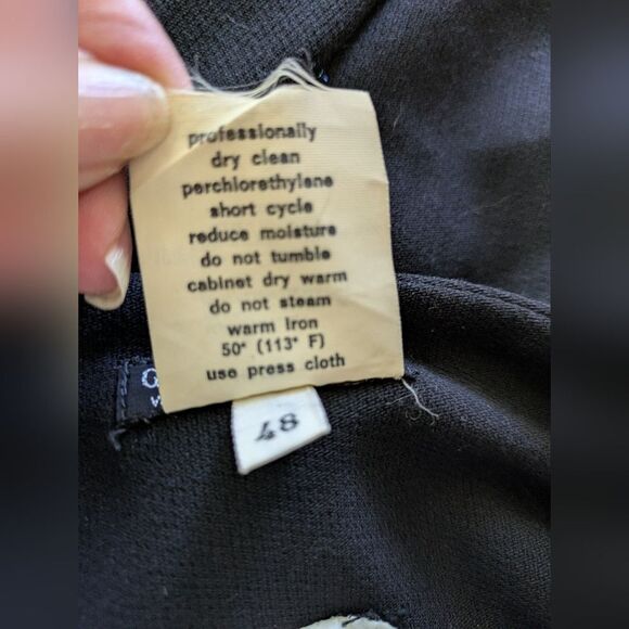 Giorgio Armani Vintage Wool Classic Black A-Line Wrap Maxi Skirt Size 48 - Picture 8 of 8